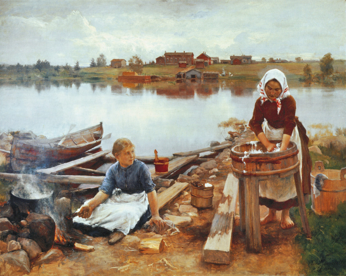 laundry at the river bank